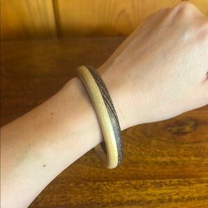Elegant Two-Tone Wooden Bracelet